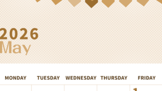 2026年5月縦型レトロな日曜始まり 旗のイラストのかわいいA4無料セピア調カレンダー(2026-00620510)