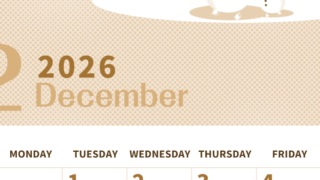 2026年12月縦型レトロな日曜始まり 雪景色イラストのかわいいA4無料セピア調カレンダー(2026-00621210)