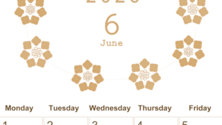 2026年6月縦型レトロな日曜始まり あじさいイラストのかわいいA4無料セピア調カレンダー(2026-00630610)