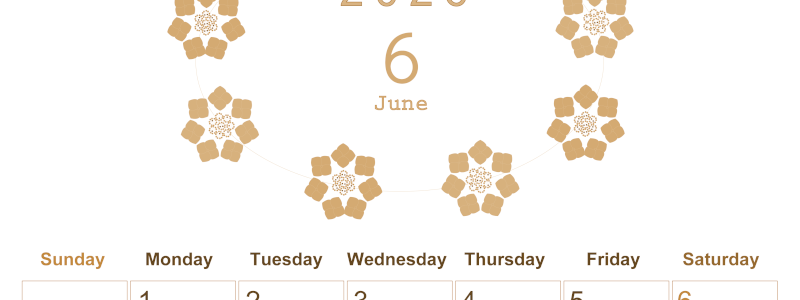 2026年6月縦型レトロな日曜始まり あじさいイラストのかわいいA4無料セピア調カレンダー(2026-00630610)