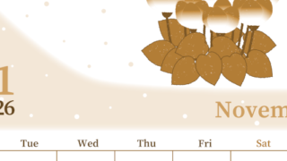2026年11月縦型レトロな月曜始まり シクラメンがおしゃれなイラストA4無料セピア調カレンダー(2026-00651111)