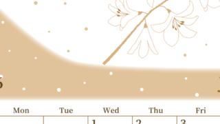 2026年7月縦型レトロな日曜始まり 白ユリのイラストがおしゃれなA4無料セピア調カレンダー(2026-00650710)