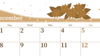 2026年12月横型レトロな月曜始まり ポインセチアがおしゃれなイラストA4無料セピア調カレンダー(2026-00651201)