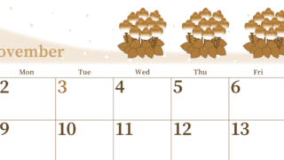 2026年11月横型レトロな日曜始まり シクラメンがおしゃれなイラストA4無料セピア調カレンダー(2026-00651100)