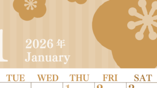 2026年1月縦型レトロな月曜始まり 丸い花のイラストのおしゃれA4無料セピア調カレンダー(2026-00670111)