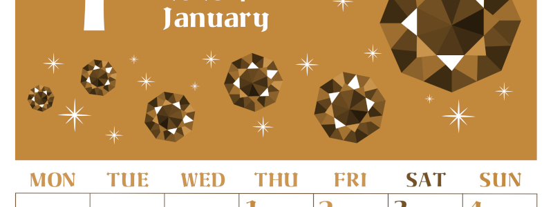 2026年1月縦型レトロな月曜始まり ルビーイラストのおしゃれA4無料セピア調カレンダー(2026-00720111)