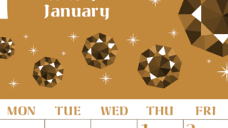 2026年1月縦型レトロな日曜始まり ルビーイラストのおしゃれA4無料セピア調カレンダー(2026-00720110)