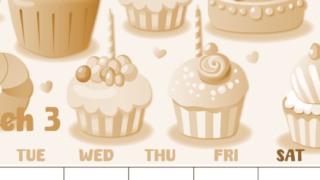 2026年3月縦型レトロな月曜始まり イラストのかわいいA4無料セピア調カレンダー(2026-00740311)