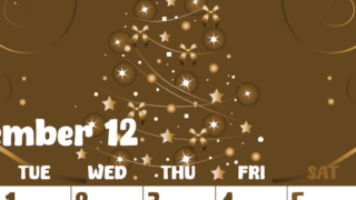 2026年12月縦型レトロな月曜始まり ツリーイラストのかわいいA4無料セピア調カレンダー(2026-00741211)