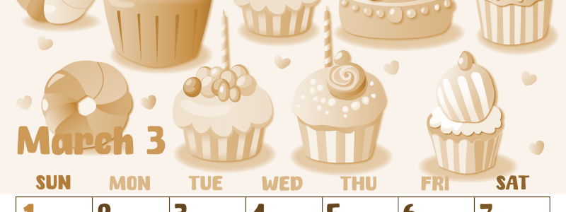 2026年3月縦型レトロな日曜始まり イラストのかわいいA4無料セピア調カレンダー(2026-00740310)