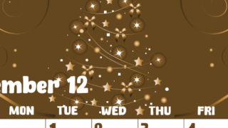 2026年12月縦型レトロな日曜始まり ツリーイラストのかわいいA4無料セピア調カレンダー(2026-00741210)