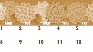 2026年6月横型レトロな日曜始まり アジサイイラストのかわいいA4無料セピア調カレンダー(2026-00740600)