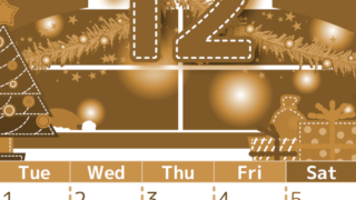 2026年12月縦型レトロな月曜始まり クリスマスの夜イラストのかわいいA4無料セピア調カレンダー(2026-00751211)