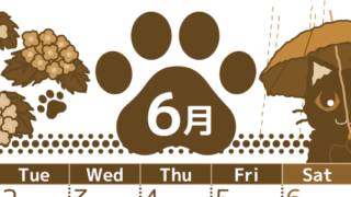 2026年6月縦型レトロな月曜始まり 猫イラストのかわいいA4無料セピア調カレンダー(2026-00780611)