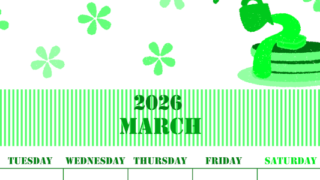 2026年3月縦型月曜始まり パンケーキイラストのかわいいA4無料グリーンのカレンダー(2026-00910311)