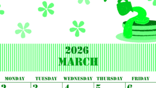 2026年3月縦型日曜始まり パンケーキイラストのかわいいA4無料グリーンのカレンダー(2026-00910310)