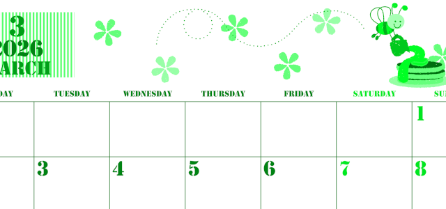 2026年3月横型月曜始まり パンケーキイラストのかわいいA4無料グリーンのカレンダー(2026-00910301)