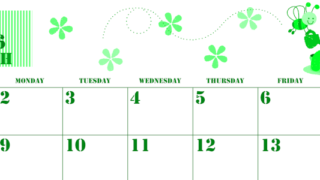 2026年3月横型日曜始まり パンケーキイラストのかわいいA4無料グリーンのカレンダー(2026-00910300)