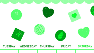 2026年2月縦型月曜始まり チョコのイラストがかわいいA4無料グリーンのカレンダー(2026-00950211)