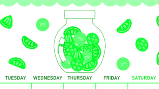 2026年3月縦型月曜始まり 果物イラストのかわいいA4無料グリーンのカレンダー(2026-00950311)