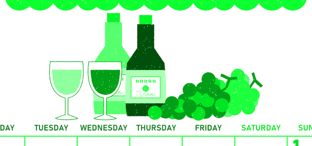 2026年11月縦型月曜始まり ぶどうイラストのかわいいA4無料グリーンのカレンダー(2026-00951111)