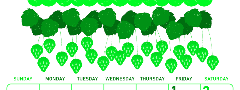 2026年5月縦型日曜始まり いちごイラストのかわいいA4無料グリーンのカレンダー(2026-00950510)