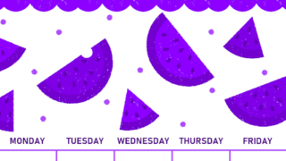 2026年8月縦型日曜始まり 季節の果物イラストのかわいいA4無料パープルのカレンダー(2026-01010810)