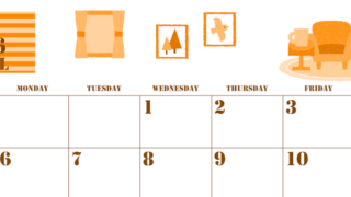 2026年4月横型日曜始まり 新生活イラストのかわいいA4無料オレンジのカレンダー(2026-01030400)