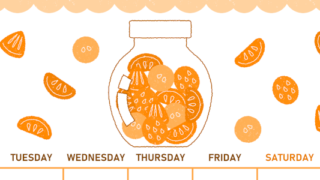 2026年3月縦型月曜始まり 果物イラストのかわいいA4無料オレンジのカレンダー(2026-01070311)