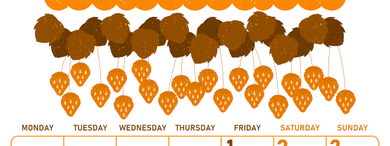 2026年5月縦型月曜始まり いちごイラストのかわいいA4無料オレンジのカレンダー(2026-01070511)