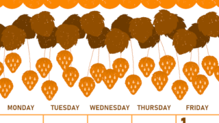 2026年5月縦型日曜始まり いちごイラストのかわいいA4無料オレンジのカレンダー(2026-01070510)