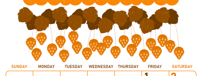 2026年5月縦型日曜始まり いちごイラストのかわいいA4無料オレンジのカレンダー(2026-01070510)
