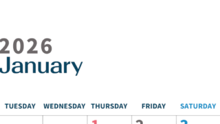 2026年1月縦型月曜始まり 書き込みしやすい文字が大きなA4無料シンプルなカレンダー(2026-01090111)