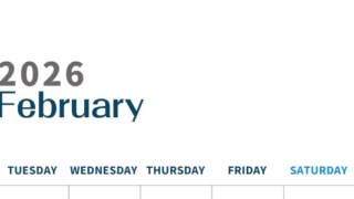 2026年2月縦型月曜始まり 書き込みしやすい文字が大きなA4無料シンプルなカレンダー(2026-01090211)