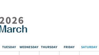 2026年3月縦型月曜始まり 書き込みしやすい文字が大きなA4無料シンプルなカレンダー(2026-01090311)