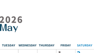 2026年5月縦型月曜始まり 書き込みしやすい文字が大きなA4無料シンプルなカレンダー(2026-01090511)