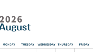 2026年8月縦型日曜始まり 書き込みしやすい文字が大きなA4無料シンプルなカレンダー(2026-01090810)
