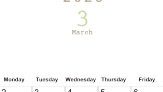 2026年3月縦型日曜始まり 大きい文字が見やすく書き込みも楽なA4無料シンプルカレンダー(2026-01100310)