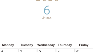 2026年6月縦型日曜始まり 大きい文字が見やすく書き込みも楽なA4無料シンプルカレンダー(2026-01100610)