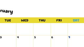 2026年2月横型月曜始まり 書き込みしやすい文字が大きなA4無料シンプルなカレンダー(2026-01110201)