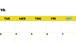 2026年3月横型月曜始まり 書き込みしやすい文字が大きなA4無料シンプルなカレンダー(2026-01110301)