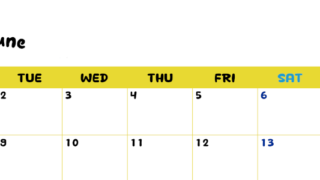 2026年6月横型月曜始まり 書き込みしやすい文字が大きなA4無料シンプルなカレンダー(2026-01110601)