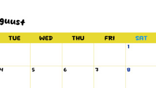 2026年8月横型月曜始まり 書き込みしやすい文字が大きなA4無料シンプルなカレンダー(2026-01110801)