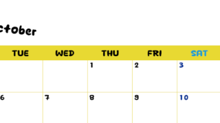 2026年10月横型月曜始まり 書き込みしやすい文字が大きなA4無料シンプルなカレンダー(2026-01111001)