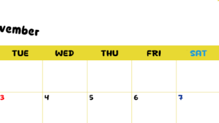 2026年11月横型月曜始まり 書き込みしやすい文字が大きなA4無料シンプルなカレンダー(2026-01111101)
