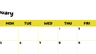2026年1月横型日曜始まり 書き込みしやすい文字が大きなA4無料シンプルなカレンダー(2026-01110100)