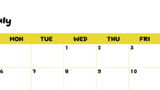 2026年7月横型日曜始まり 書き込みしやすい文字が大きなA4無料シンプルなカレンダー(2026-01110700)