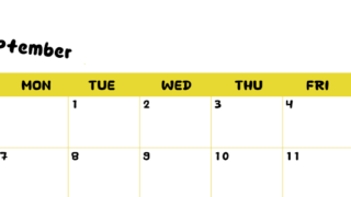 2026年9月横型日曜始まり 書き込みしやすい文字が大きなA4無料シンプルなカレンダー(2026-01110900)