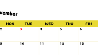 2026年11月横型日曜始まり 書き込みしやすい文字が大きなA4無料シンプルなカレンダー(2026-01111100)