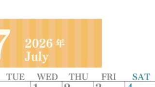 2026年7月縦型月曜始まり  書き込みしやすい文字が大きなA4無料シンプルなカレンダー(2026-01130711)